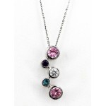 Sterling Silver Crystal Necklace and Earring Set - NE-E147MIX